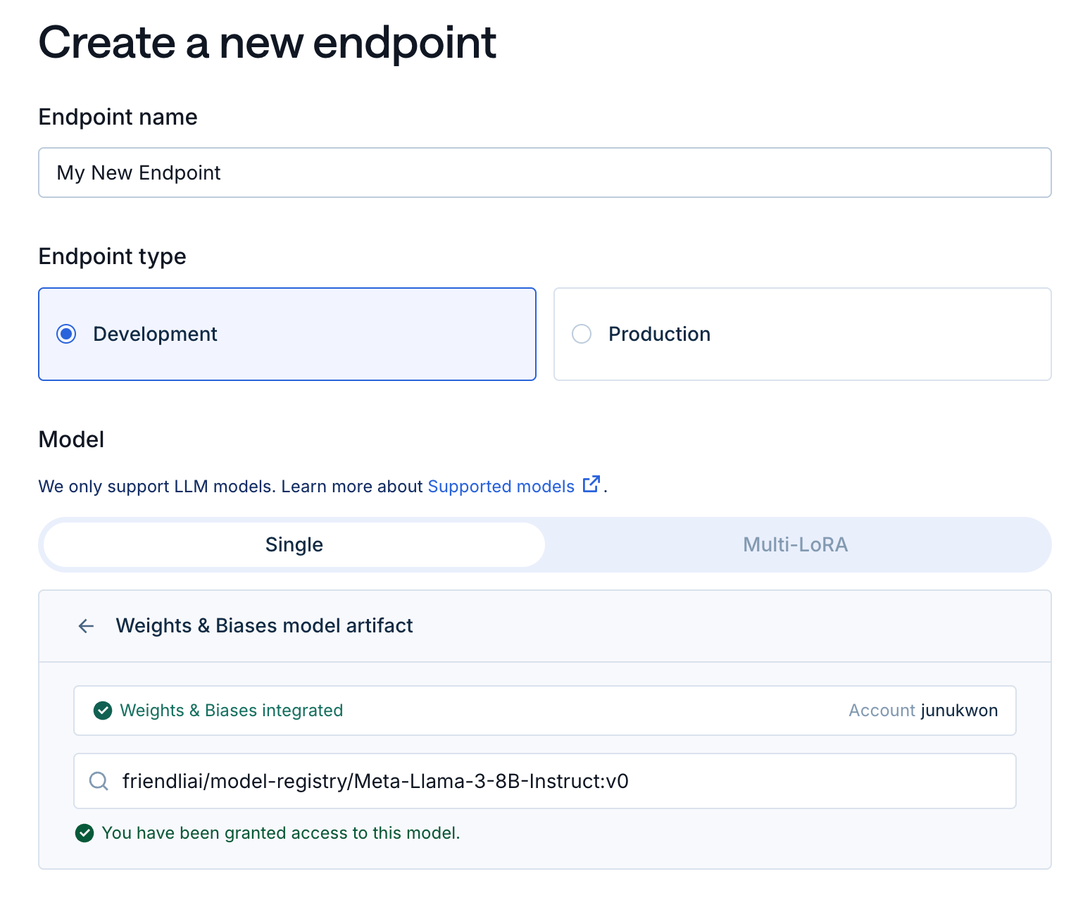 Create a new endpoint